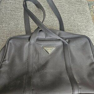 Like new Clean black vinyl modella black large makeup accessories bag  Pocket